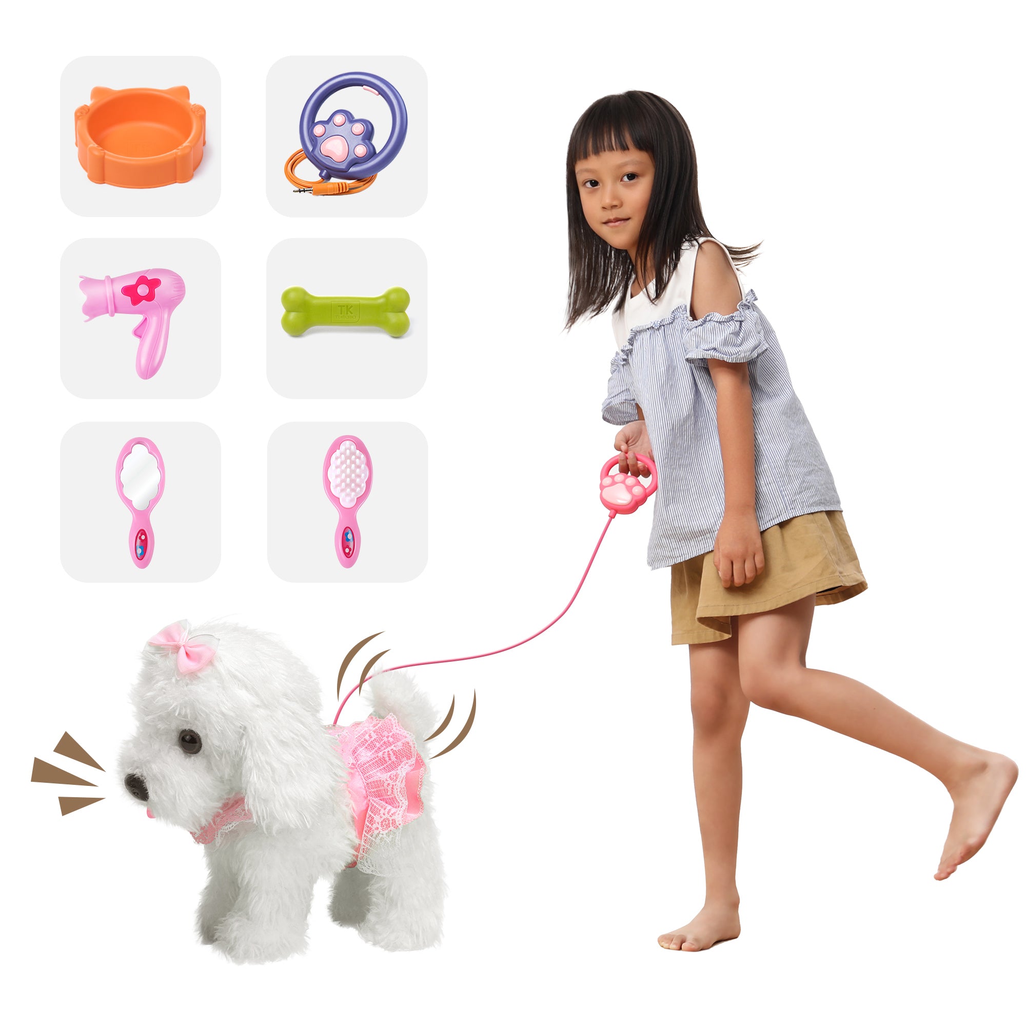 Walking Barking Toy Dog with Remote Control Leash