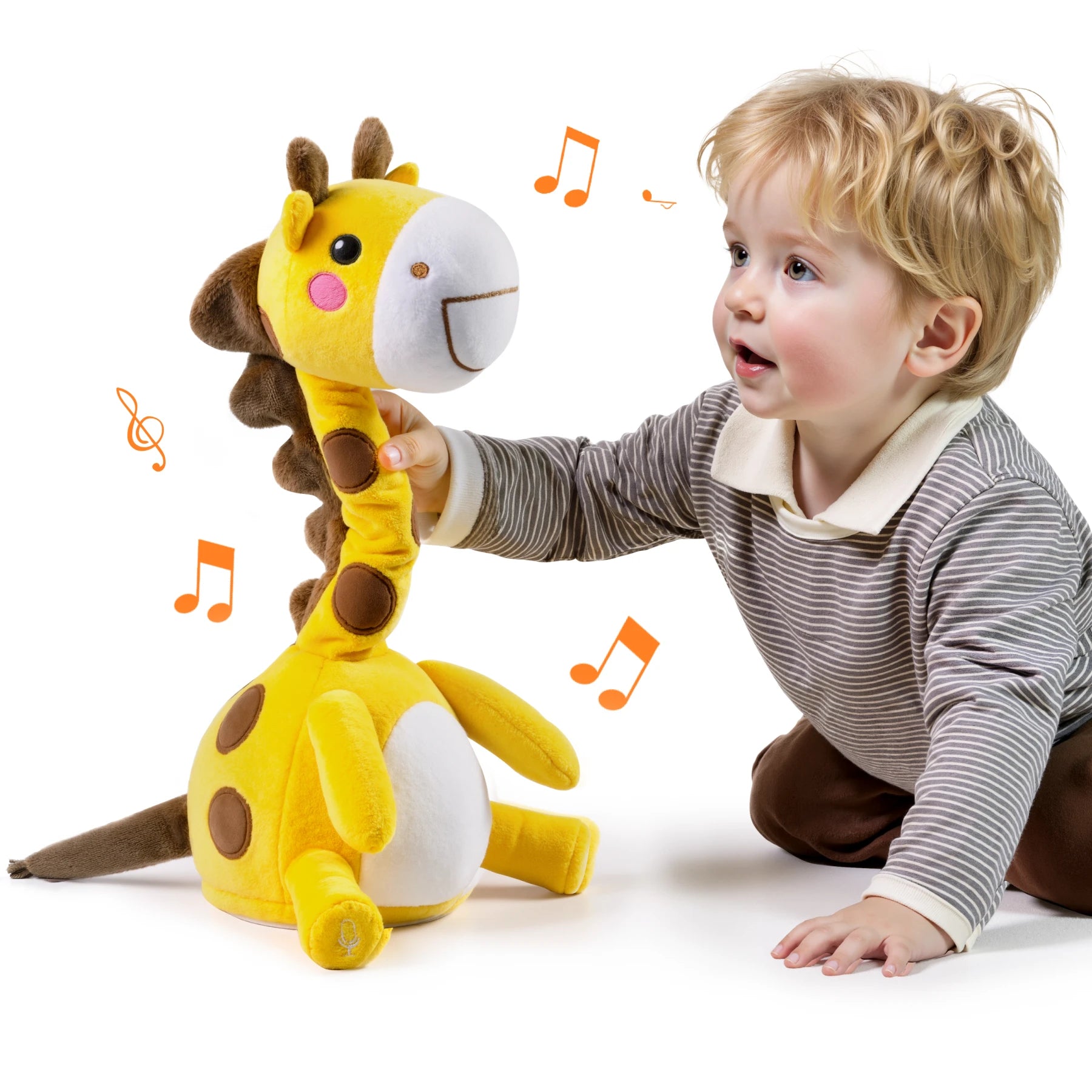 Dancing Talking Giraffe Toy, Mimicking Twisting Electronic Soft Plush Giraffe Toy with Record & Repeating What You Say, Singing Interactive Baby Toy for Toddler Boys Girls Gifts