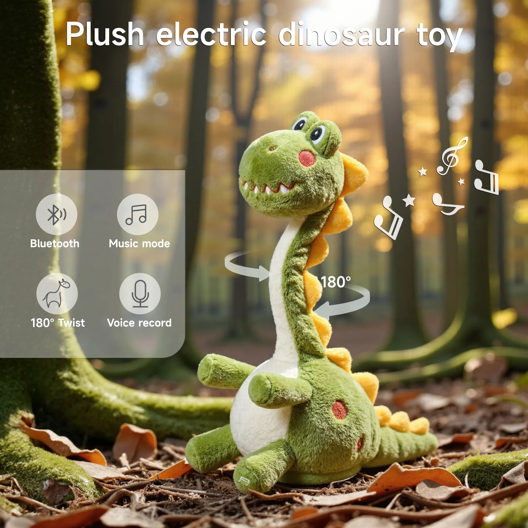 Dinosaurs Plush Interactive Baby Toys,Similar to Dancing Cactus with Talking Recording Repeating Speaking,Singing Dancing Dinosaurs Toy Gifts for Kids