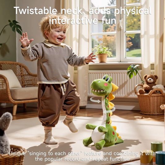 Dinosaurs Plush Interactive Baby Toys,Similar to Dancing Cactus with Talking Recording Repeating Speaking,Singing Dancing Dinosaurs Toy Gifts for Kids