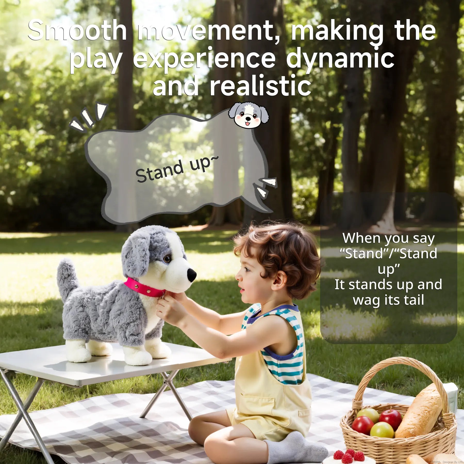 Interactive Border Collie Plush Toy – Realistic Stuffed Puppy That Walks & Sings – Electronic Musical Dog for Kids – Perfect Gift for Toddlers